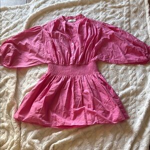 Pinch womens Blush pink Ruffled long sleeve peasant dress size medium